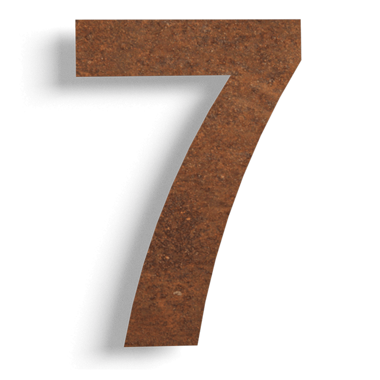 Corten steel house number 7