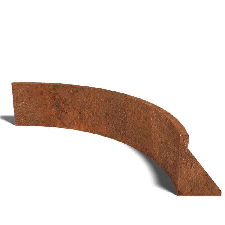 Corten steel retaining wall inner bend 100 x 100 cm (30 cm high)