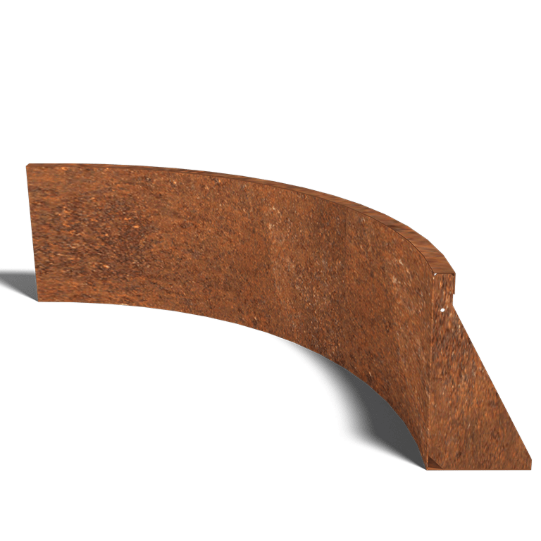 Mur de soutènement en acier Corten, coude intérieur 100 x 100 cm (40 cm de hauteur)