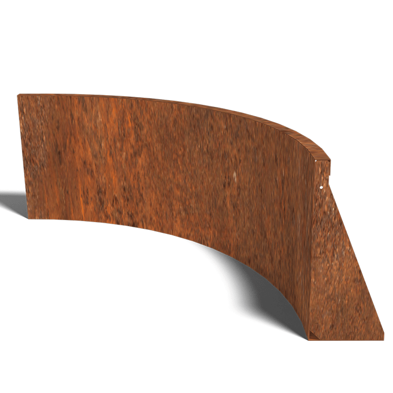 Mur de soutènement en acier Corten, coude intérieur 100 x 100 cm (hauteur 50 cm)