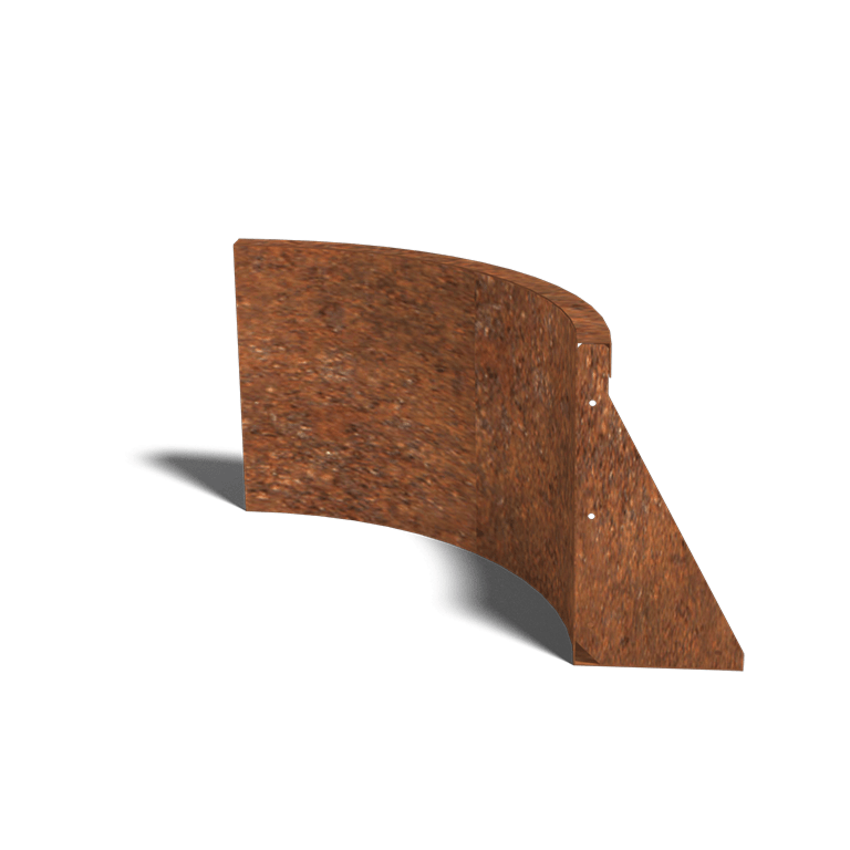 Mur de soutènement en acier Corten, coude intérieur 50 x 50 cm (40 cm de hauteur)