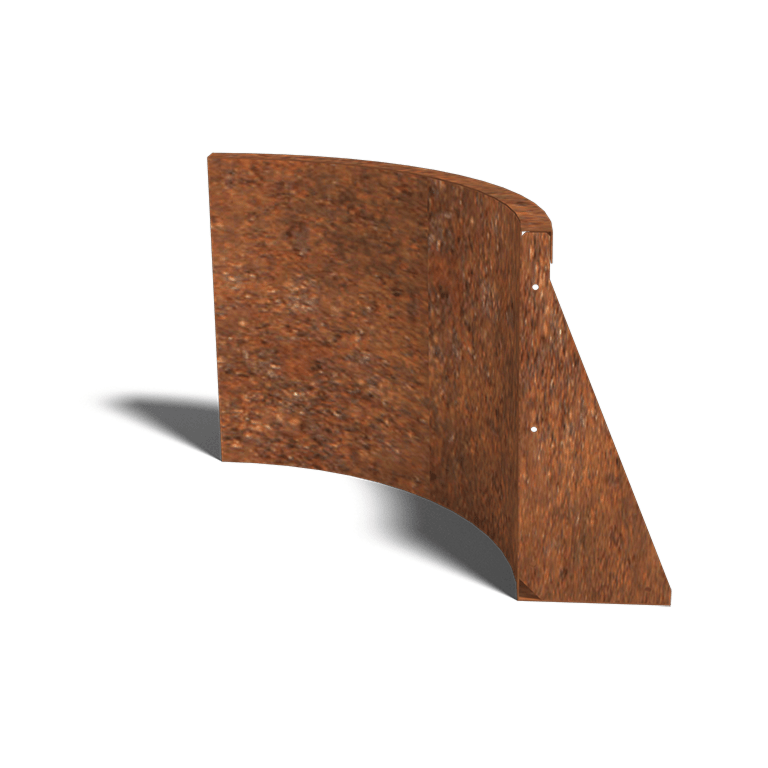 Mur de soutènement en acier Corten, coude intérieur 50 x 50 cm (hauteur 50 cm)