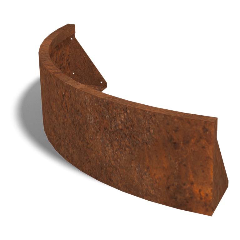 Mur de soutènement en acier Corten courbe extérieure 100 x 100 cm (30 cm de hauteur)