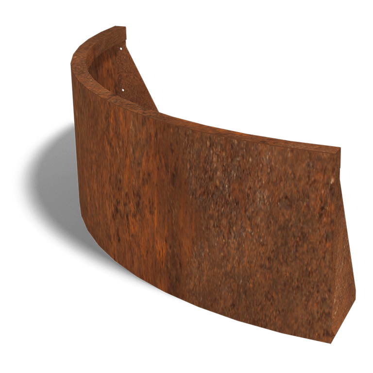 Mur de soutènement en acier Corten courbe extérieure 100 x 100 cm (40 cm de hauteur)