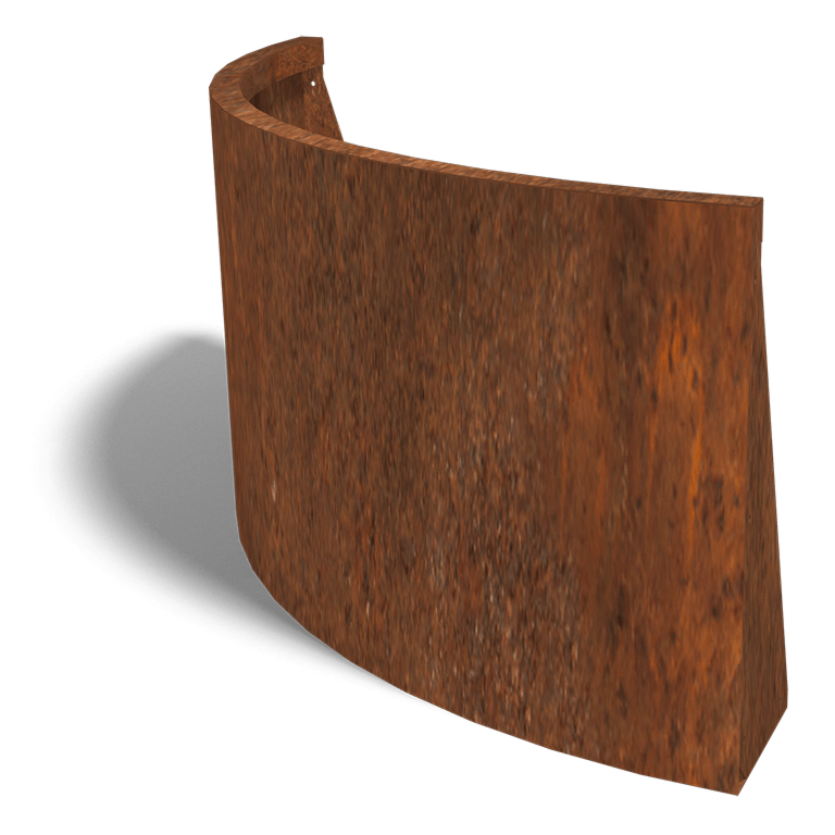 Mur de soutènement en acier Corten courbe extérieure 100 x 100 cm (hauteur 60 cm)
