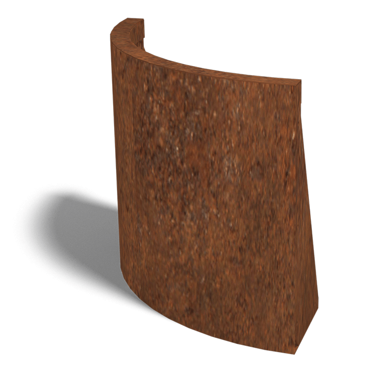 Mur de soutènement en acier Corten courbe extérieure 50 x 50 cm (hauteur 50 cm)