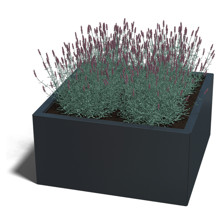 Planter powder coated steel 80 x 80 cm