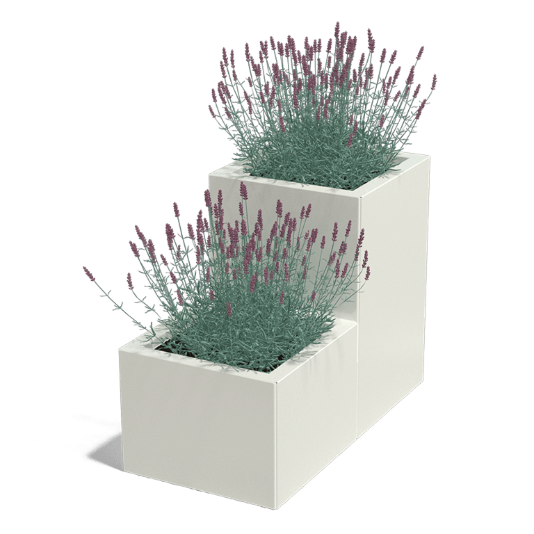 Planter powder coated steel Step model 2 x 40 cm
