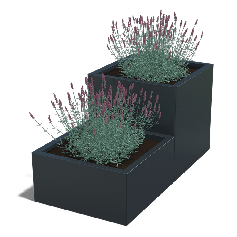Planter powder coated steel Step model 2 x 60 cm