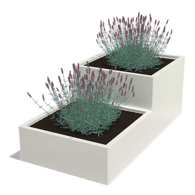 Planter powder coated steel Step model 2 x 80 cm