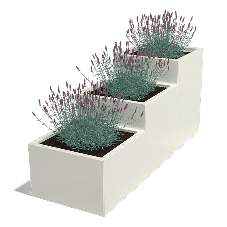 Planter powder coated steel Step model 3 x 60 cm