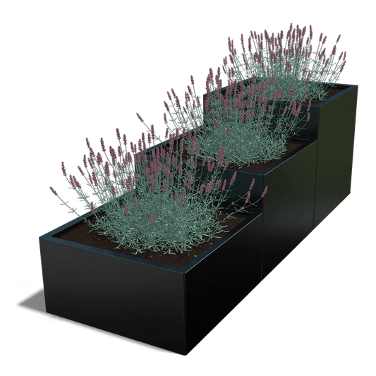 Plantenbak gepoedercoat staal Trap model 3 x 80 cm