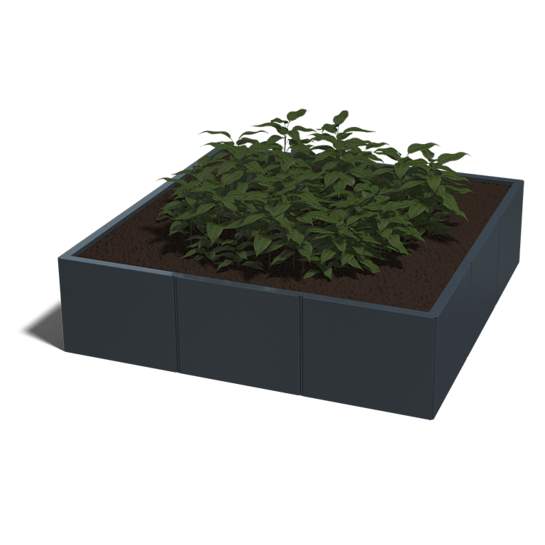 Planter box powder coated steel 150 x 150 cm XXL