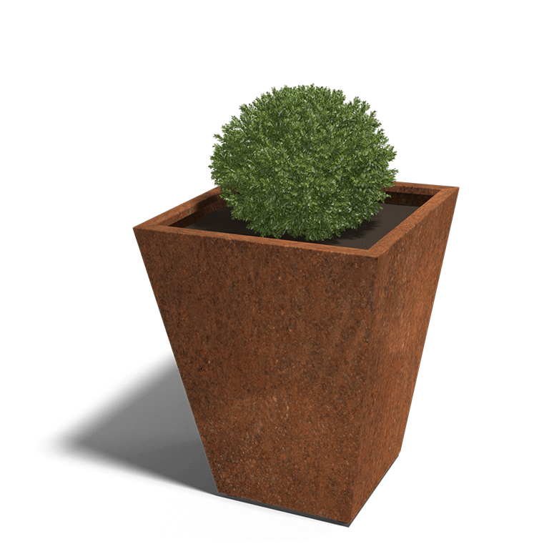 Plantenbak gelast in cortenstaal Cone 80 x 80 x 100 cm