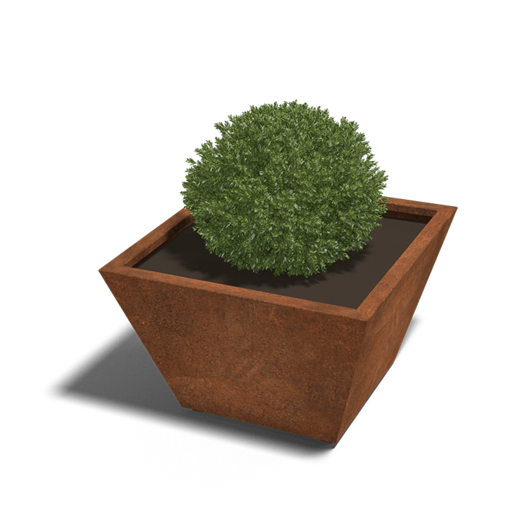 Jardinière soudée en acier corten Cône 80 x 80 x 50 cm