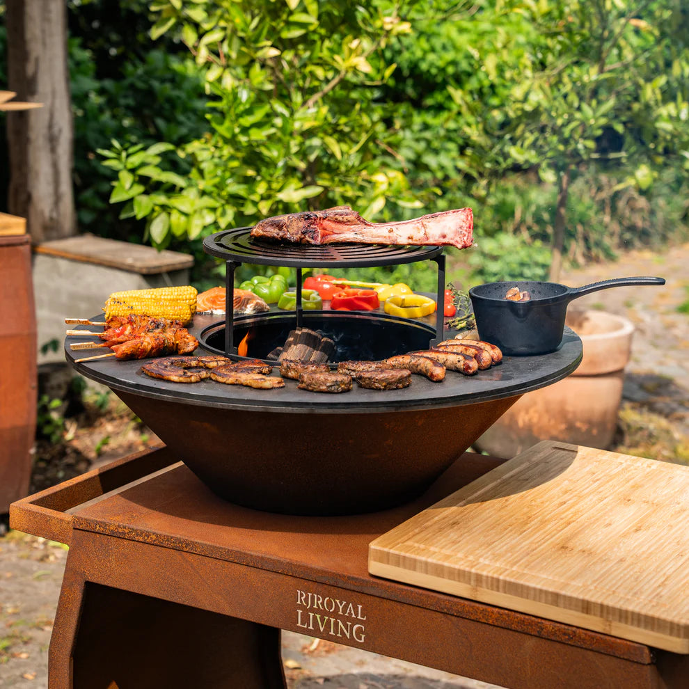 BBQ Plancha Grill Big Jack Cortenstaal 3.0 - Met pook en houtopslag