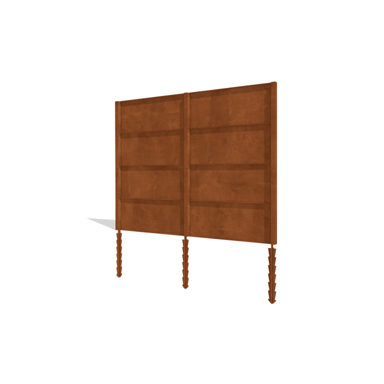 Ensemble de clôtures en acier Corten H4 258 cm