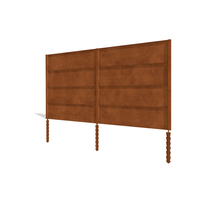 Corten steel fence H4 set 378 cm