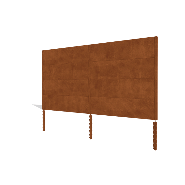Corten steel fence H4 set 378 cm