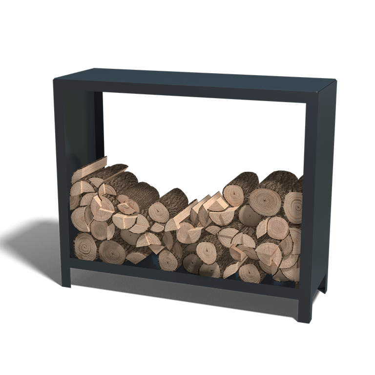 Powder coated steel wood storage 100x120x40cm