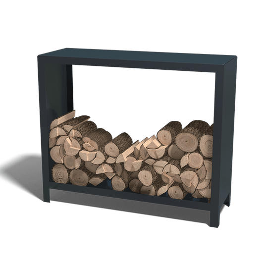 Gepoedercoat stalen houtopslag 100x120x40cm