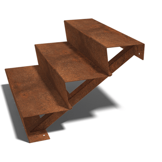 Cortenstaal trap 3-treden 100 cm