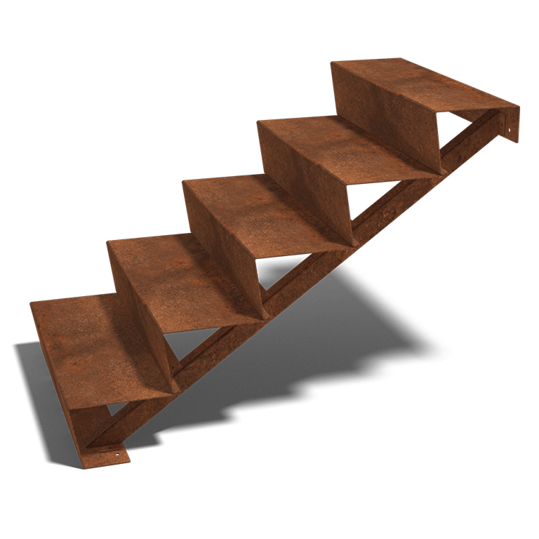 Corten steel staircase 5 steps 80 cm
