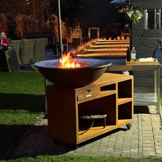 Waarom wij kiezen voor een bakplaat die over de brandkuip heen ligt?