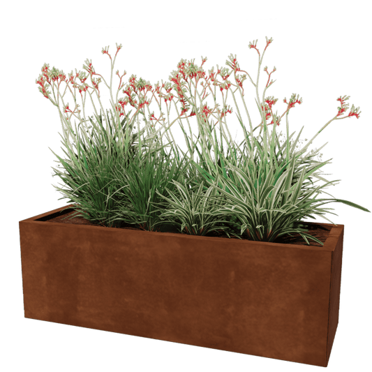 Cortenstaal plantenbak rechthoek 40 x 120 cm