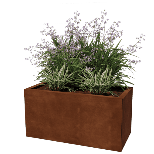 Cortenstaal plantenbak rechthoek 40 x 80 cm