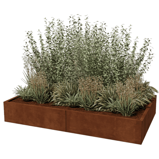 Cortenstaal plantenbak XXL rechthoek 200 x 120 cm