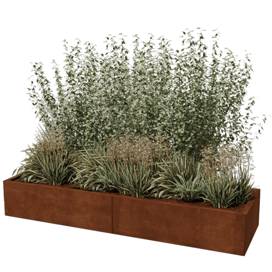 Cortenstaal plantenbak XXL rechthoek 200 x 60 cm