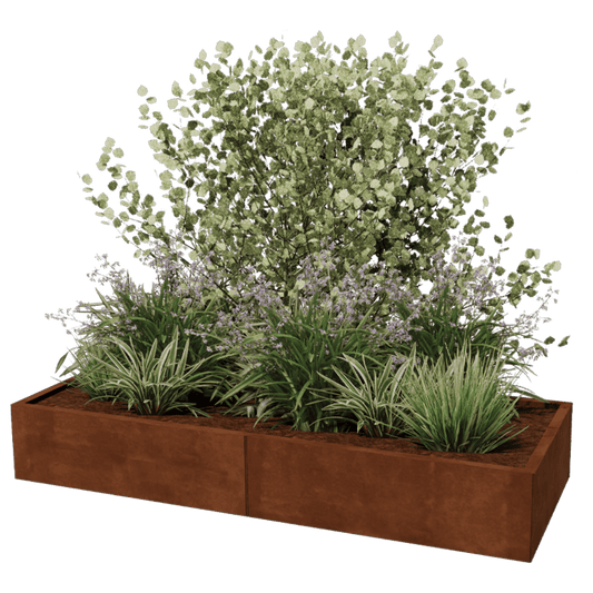 Cortenstaal plantenbak XXL rechthoek 200 x 80 cm