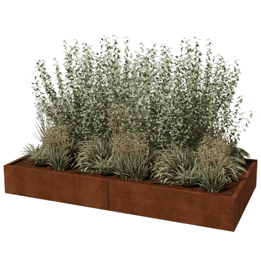 Cortenstaal plantenbak XXL rechthoek 240 x 120 cm