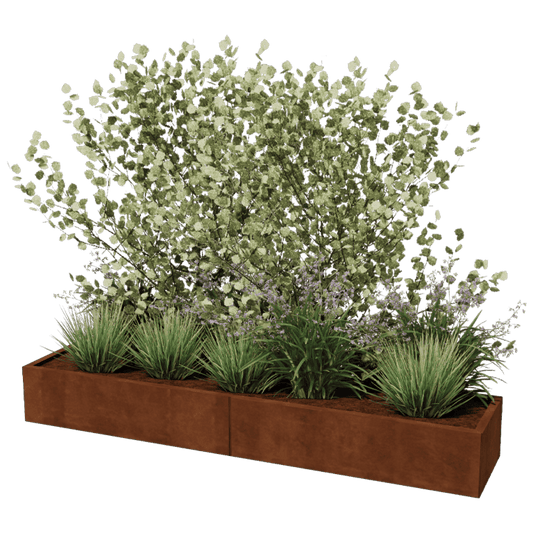 Cortenstaal plantenbak XXL rechthoek 240 x 50 cm
