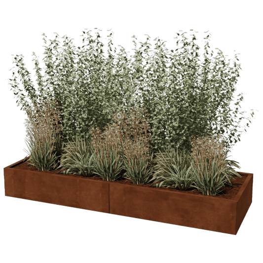 Cortenstaal plantenbak XXL rechthoek 240 x 80 cm