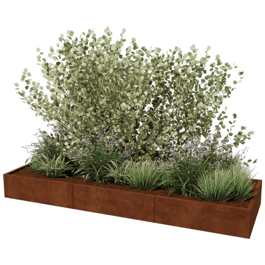 Cortenstaal plantenbak XXL rechthoek 300 x 100 cm