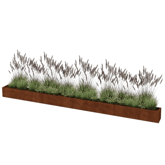 Cortenstaal plantenbak XXL rechthoek 480 x 30 cm