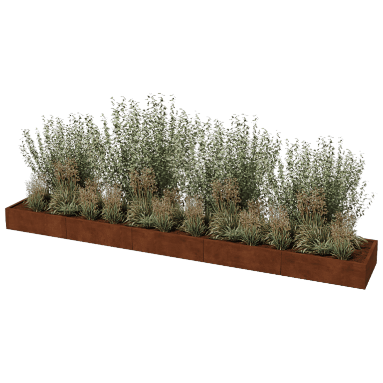 Cortenstaal plantenbak XXL rechthoek 500 x 80 cm