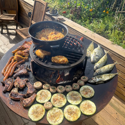 Fire-ID CUBE – Premium Open Vuur BBQ Ø100 cm | 10 mm Backplatte