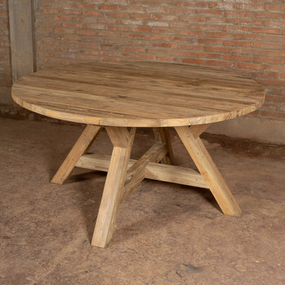 Table de jardin en teck de qualité supérieure Ceram D 110 cm