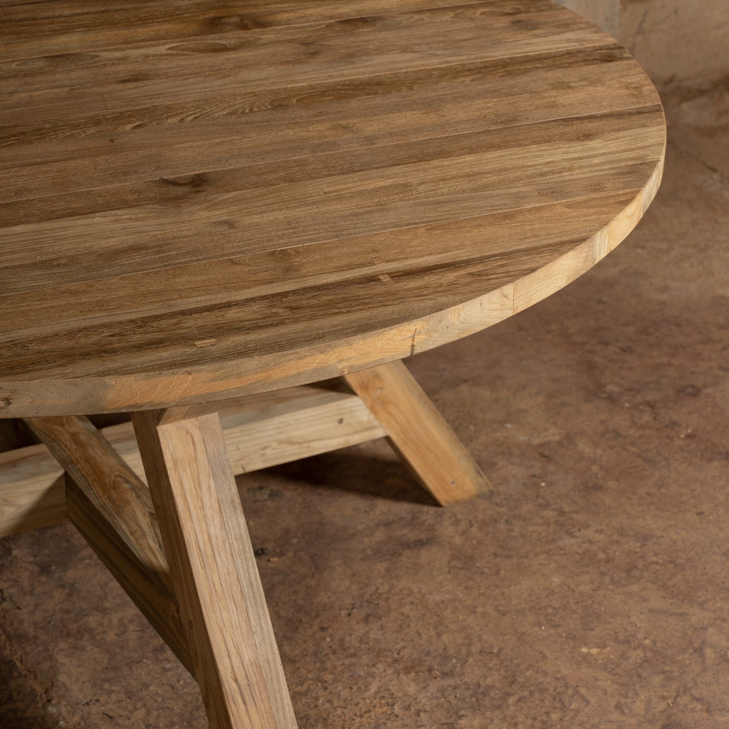 Table de jardin en teck de qualité supérieure Ceram D 110 cm