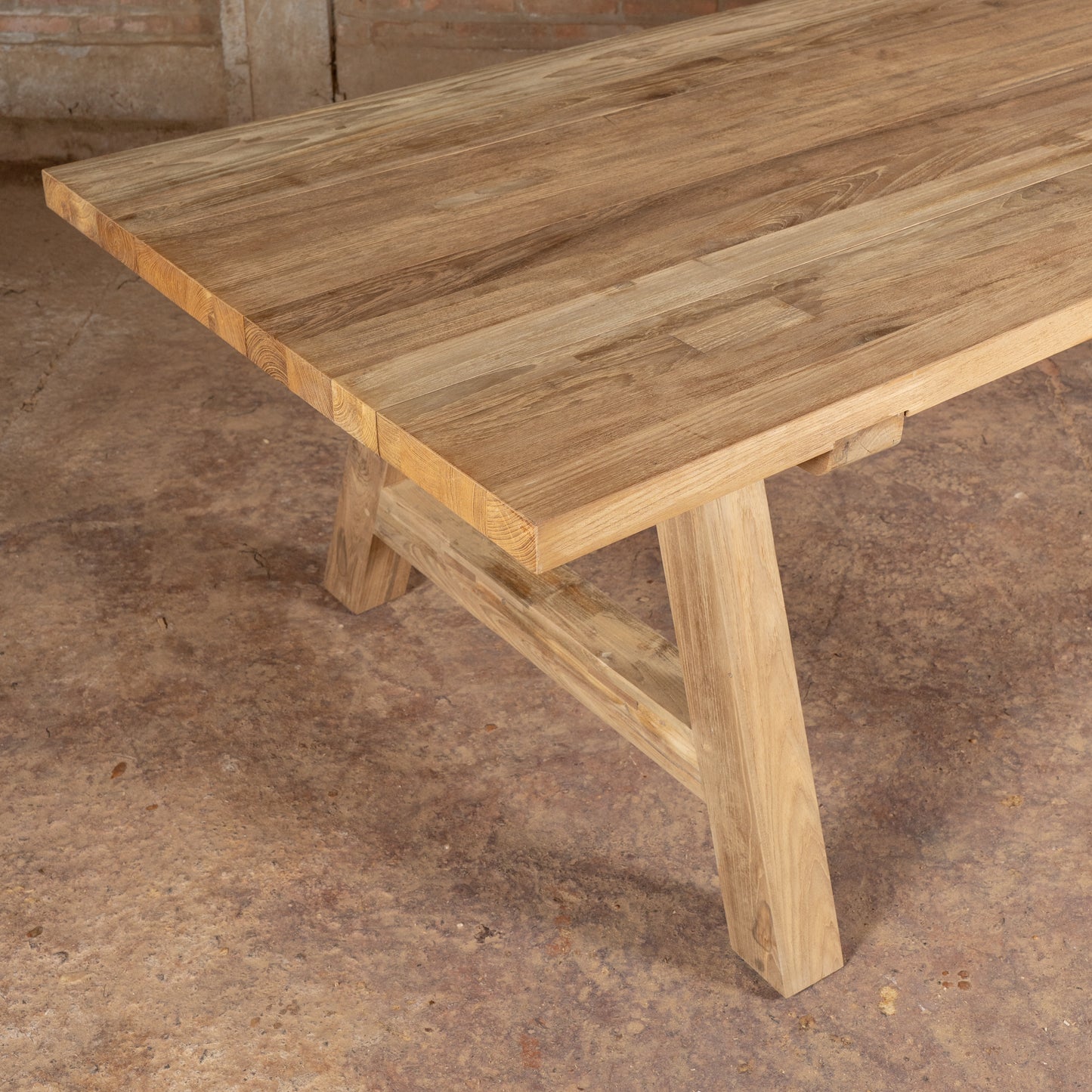 Premium Teak Garden Table Kastil 200 cm with 2 benches