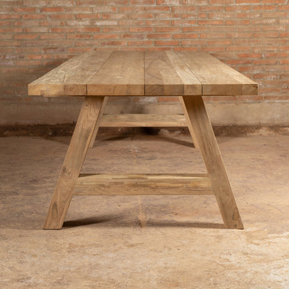 Premium Teak Garden Table Kastil 200 cm with 2 benches