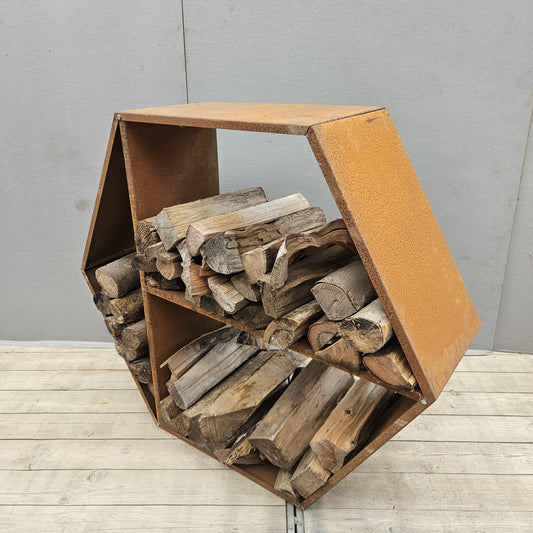 Rangement à bois Modèle nid d'abeille H100 cm