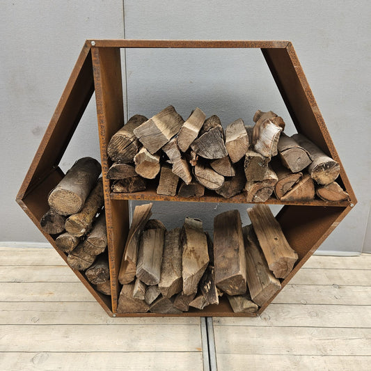 Rangement à bois Modèle nid d'abeille H100 cm