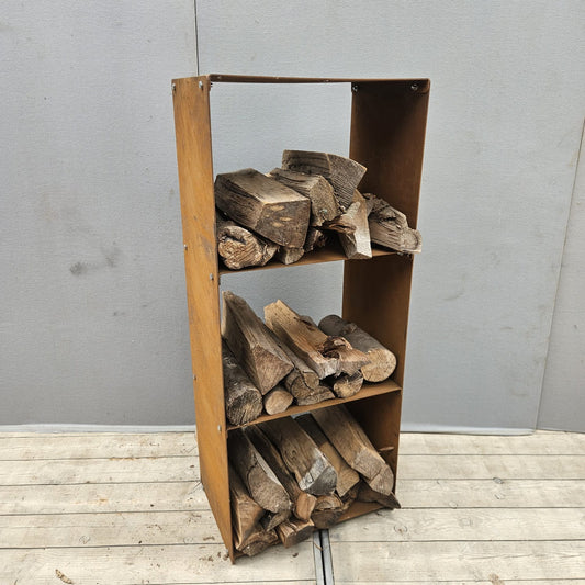 Rangement à bois en acier Corten 120 cm x 50 cm x 35 cm
