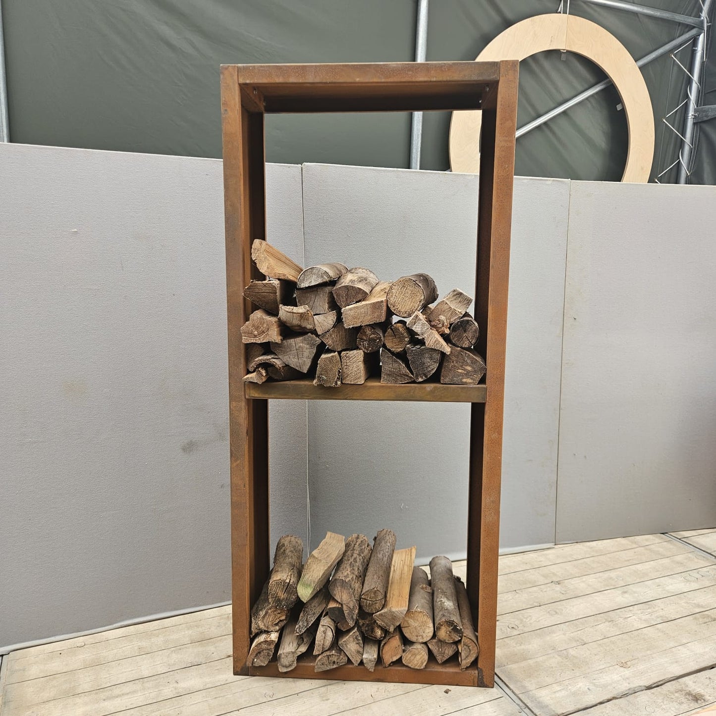 Corten steel wood storage 180 cm x 80 cm