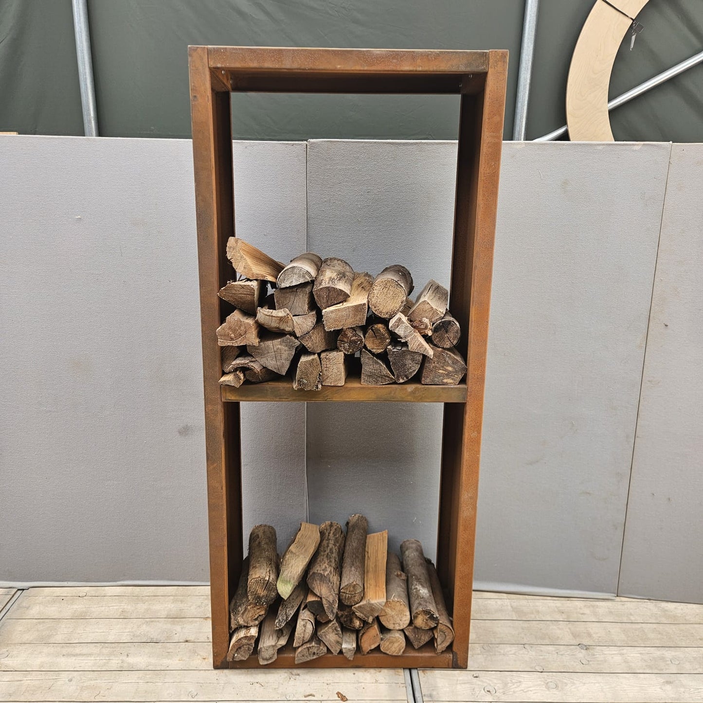Corten steel wood storage 180 cm x 80 cm