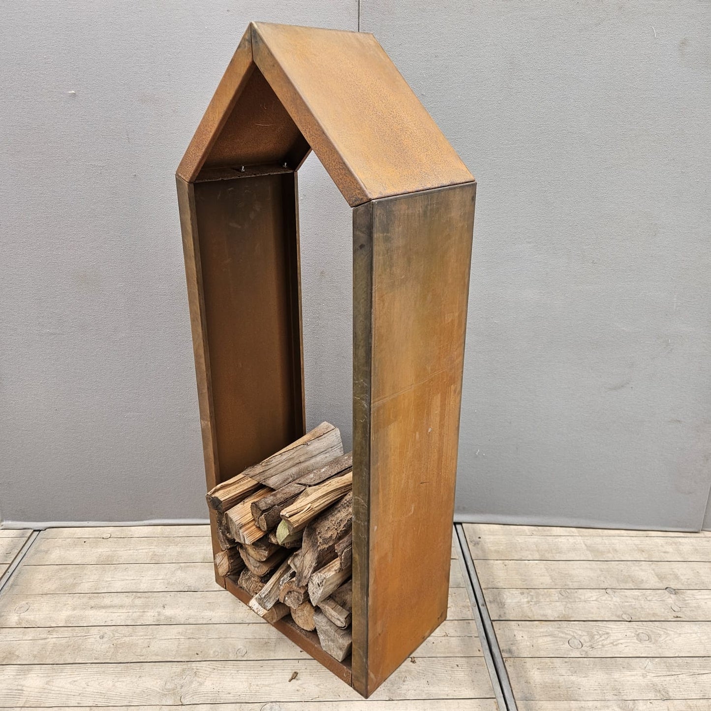 Corten steel wood storage 150 cm Model House